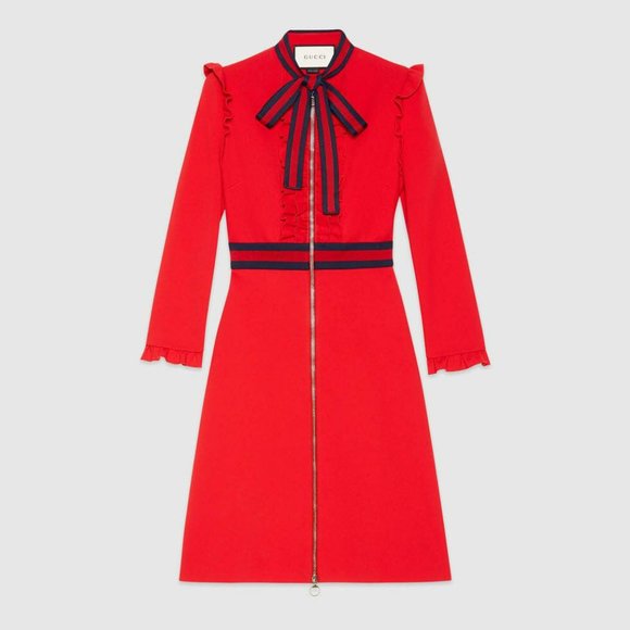Gucci Dresses & Skirts - GUCCI GROSGRAIN RUFFLE BOW CADY DRESS